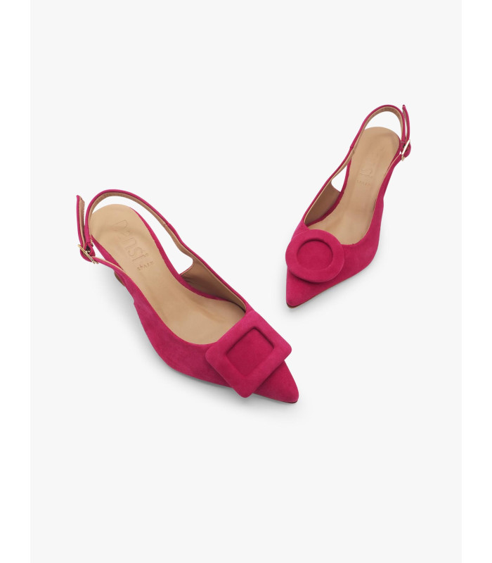 Fuchsia suede court shoe Dansi - image 2