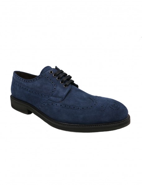 Blue split suede
