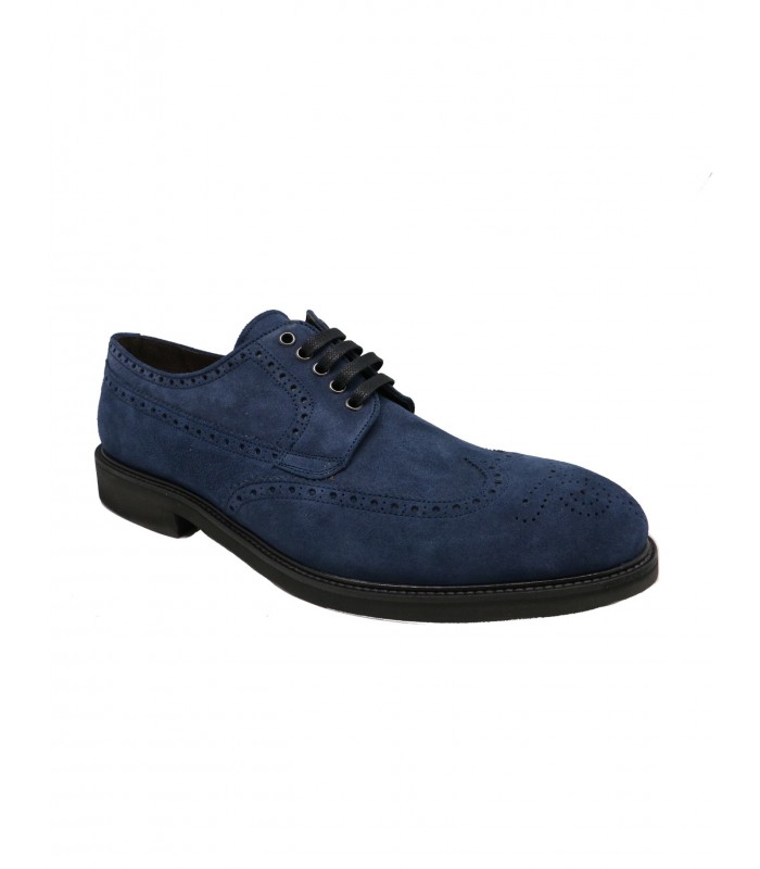 Blue split suede