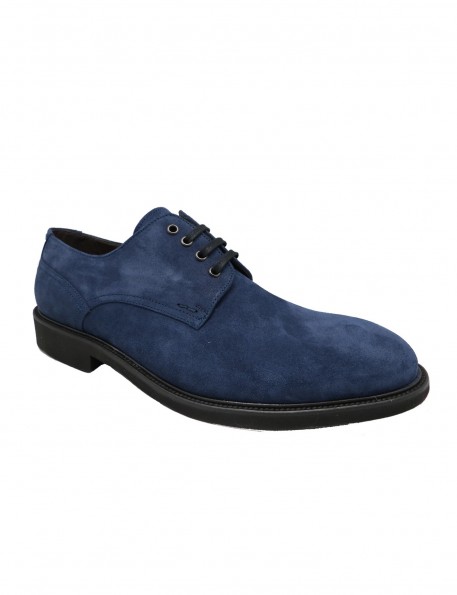 Blue split suede