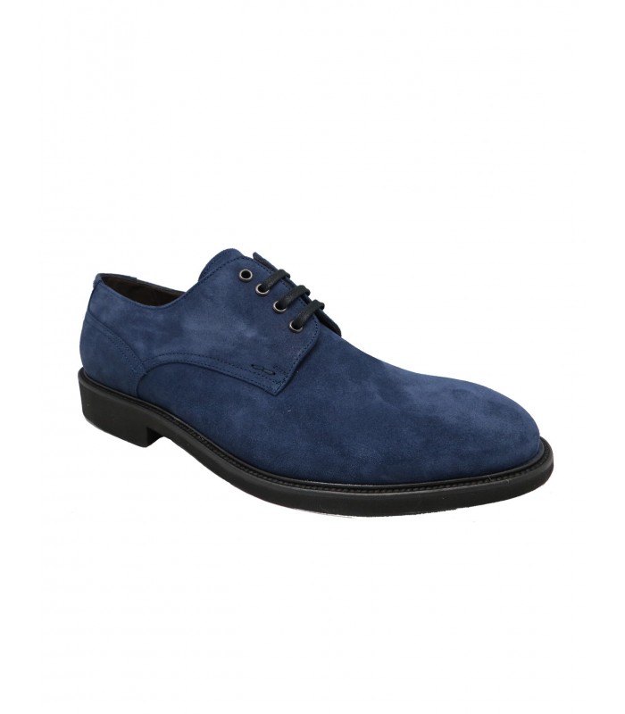 Blue split suede