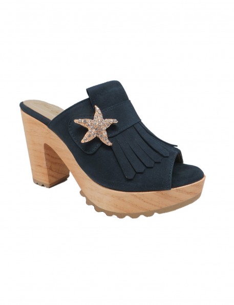 Blue suede clog José Luis Deza