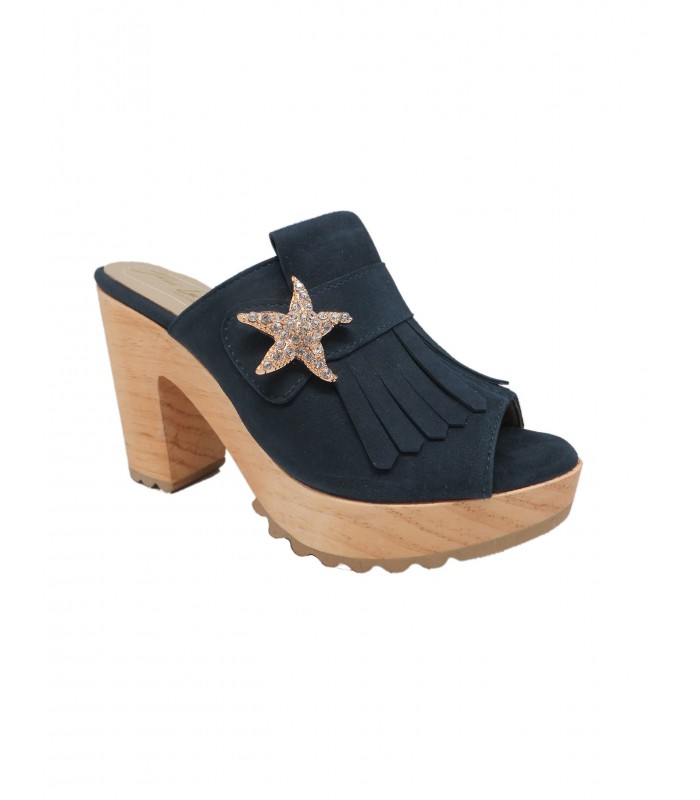 Blue suede clog José Luis Deza