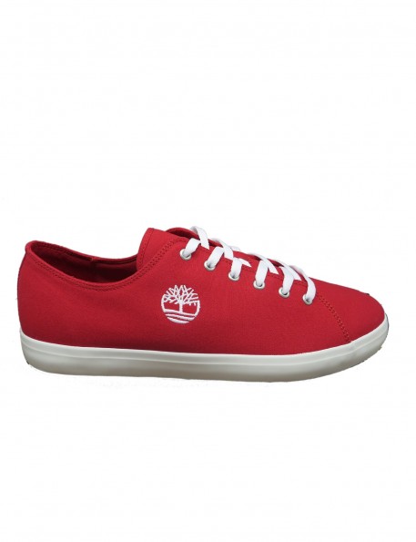 zapatilla tejido rojo