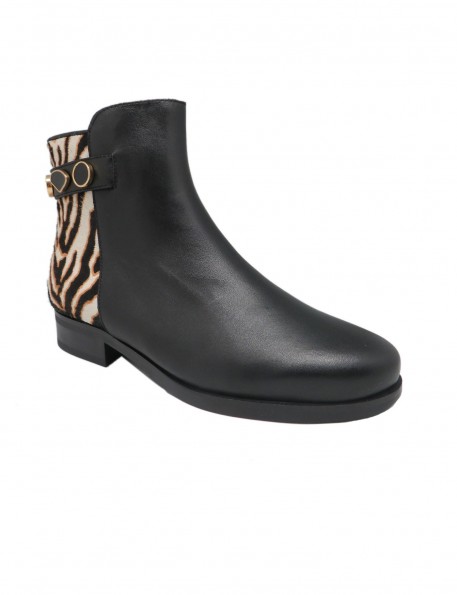botín cebra negro