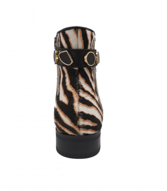 botín cebra negro