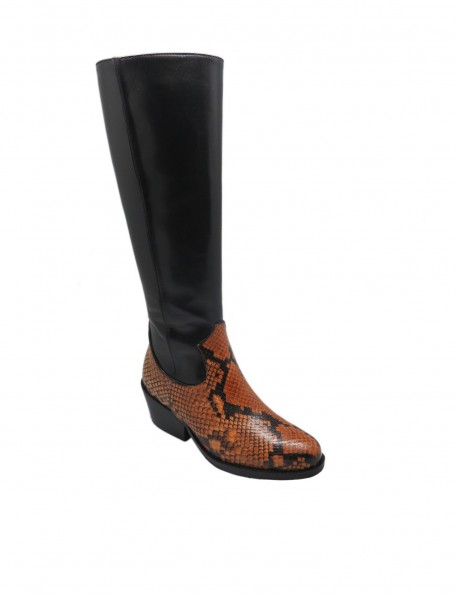 bota pitón cuero