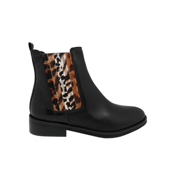 Black animal print ankle boot Dansi - image 2