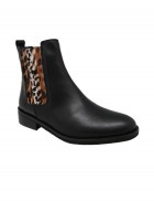 Black animal print ankle boot Dansi